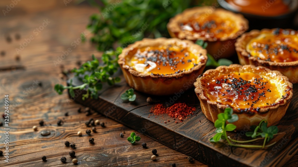 Hong Kong-style Egg Tarts, with flaky, buttery crusts and glossy, smooth custard filling. Hong Kong-style Egg Tarts, with flaky, buttery crusts and glossy, smooth custard filling.