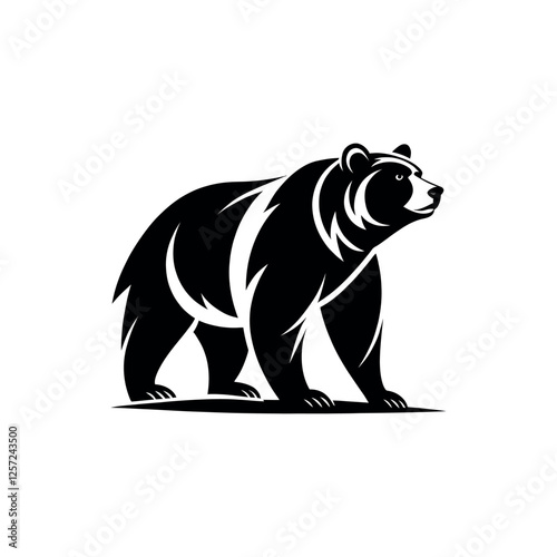 bear silhouette logo vector line art logo design
