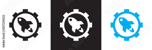 Set of project management icons, such as collaboration, workflow, to-do list, deadlines and more.  isolated on white and black background. vector illustration. EPS 10