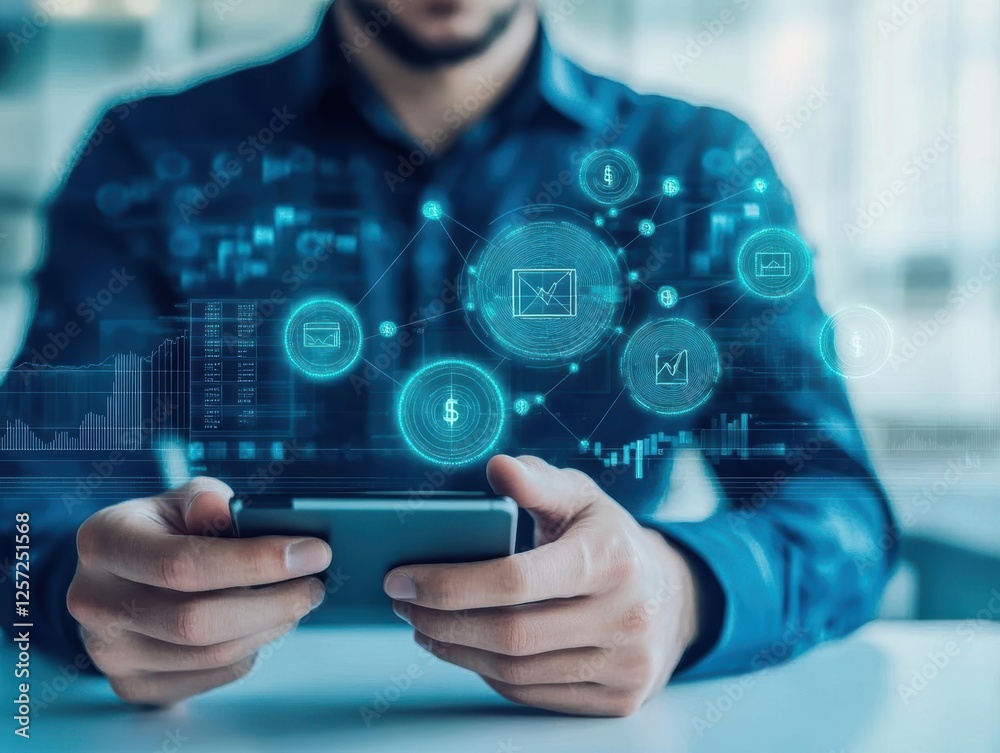 Man holding smartphone displaying various application icons in bright indoor environment Man holding smartphone displaying various application icons in bright indoor environment