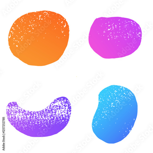 vibrant vector textured shapes featuring colourful abstract and fluid organic forms. Includes pastel brush cutouts and ink stains perfect for social media highlights.