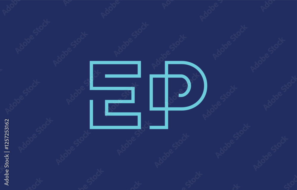 Illustration of creative typography featuring stylized letters E and P with a minimal blue color theme, suitable for branding and graphic design inspiration. Illustration of creative typography featuring stylized letters E and P with a minimal blue color theme, suitable for branding and graphic design inspiration.