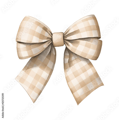 brown bow on white background