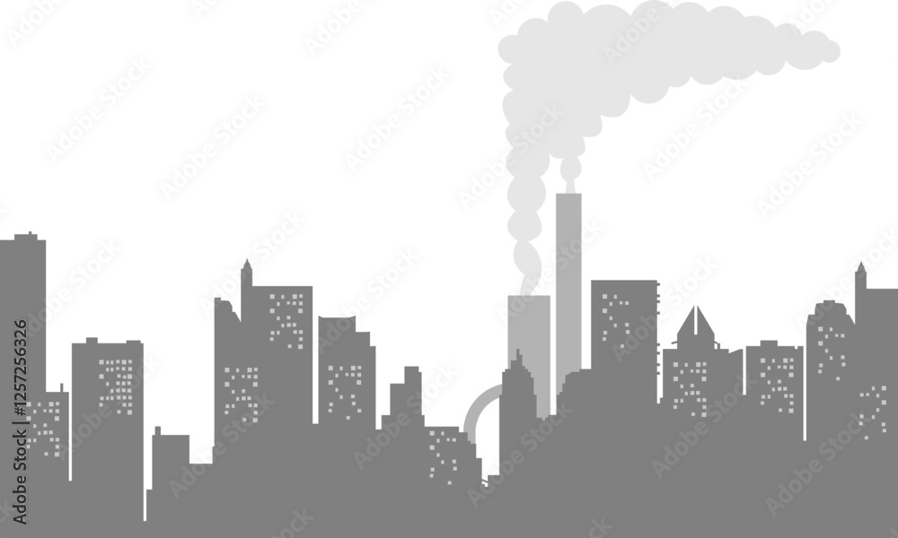 Naklejka premium Air Polution City
