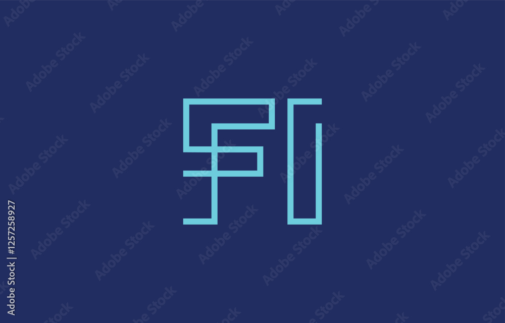 Illustration of creative typography featuring stylized letters F and I with a minimal blue color theme, suitable for branding and graphic design inspiration. Illustration of creative typography featuring stylized letters F and I with a minimal blue color theme, suitable for branding and graphic design inspiration.