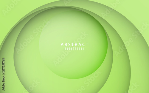green gradient background. Abstract circle papercut smooth color composition. Vector EPS 10