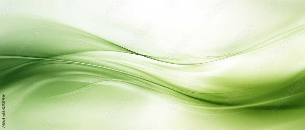 Soft Green Waves Flowing Through a Bright Background Soft Green Waves Flowing Through a Bright Background