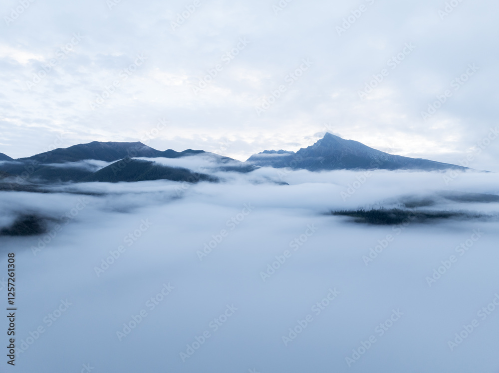 Sunset over Liptov region with and High Tatras mountains, Krivan landspace, slovakia. Sunset over Liptov region with and High Tatras mountains, Krivan landspace, slovakia.