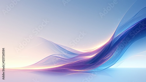 Abstract luminous gradient waves background with luminous gradient waves and fluid color transitions. Emphasizing radiant elegance and smooth flow, ideal for modern art and vibrant design.