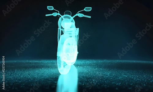 Neon motorcycle graphic design