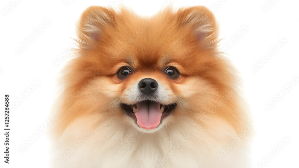 Obraz premium Cute Pomeranian dog smile isolated on white background