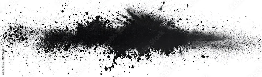Black Ink Spatter on White Background, Design Element Black Ink Spatter on White Background, Design Element