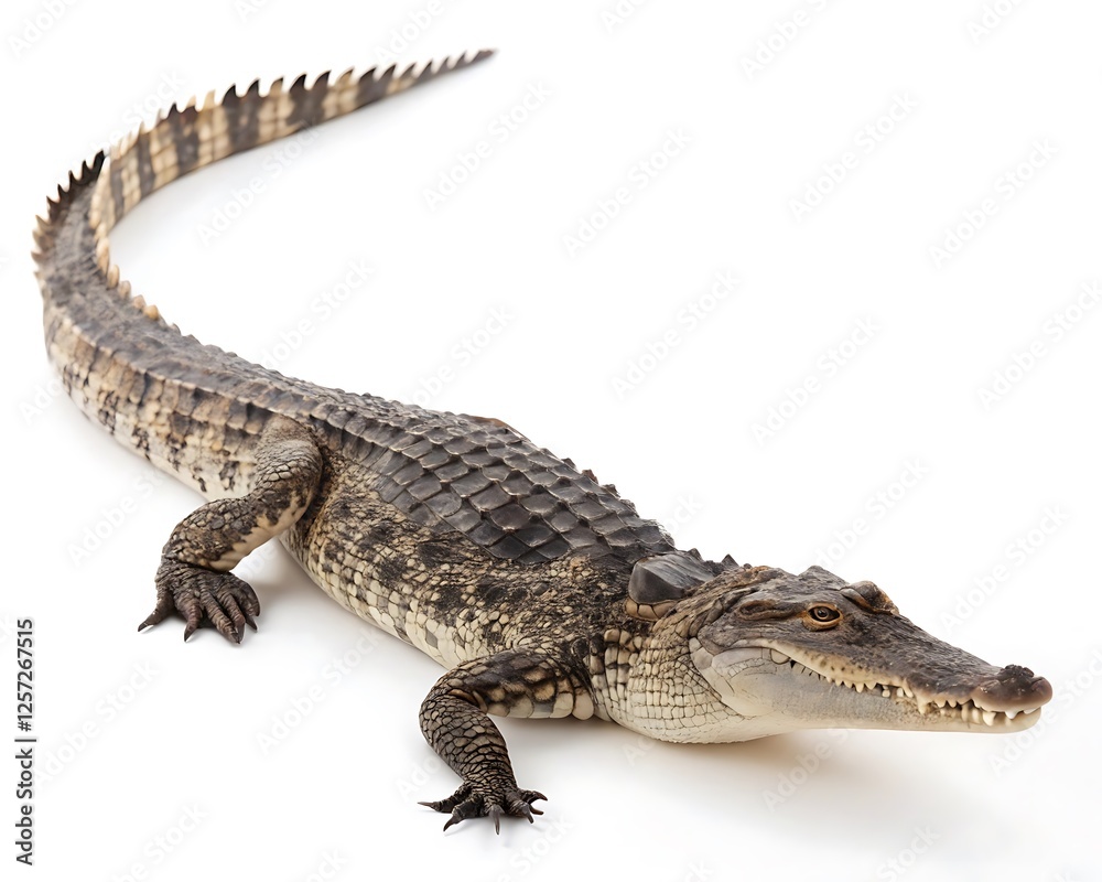 Naklejka premium crocodile on white background