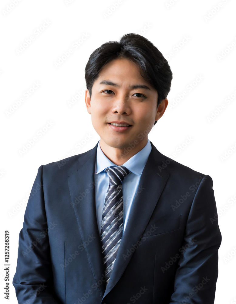 Portrait of only one Man. White Background. Portrait of only one Man. White Background.
