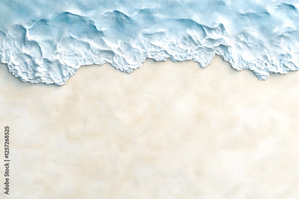 Obraz premium Overhead view of light blue waves on beige sand