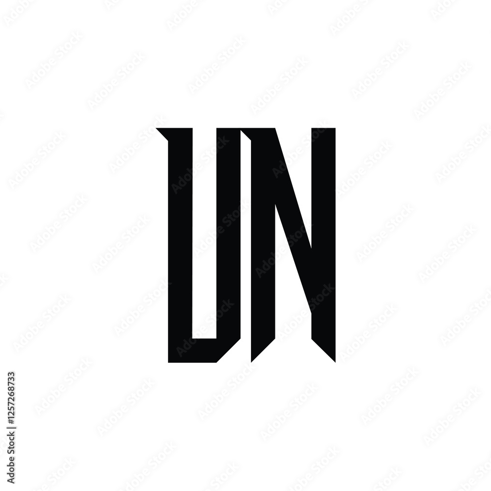 UN monogram logo design letter text name symbol monochrome logotype alphabet character simple logo