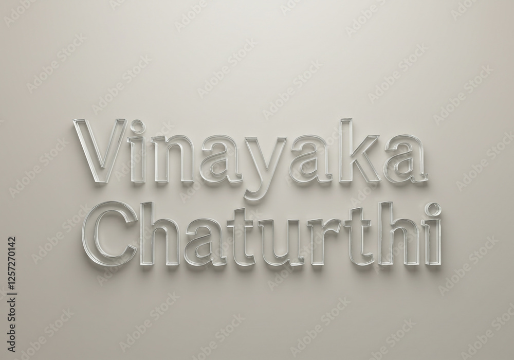 Elegant Embossed Vinayaka Chaturthi Typography on White Elegant Embossed Vinayaka Chaturthi Typography on White
