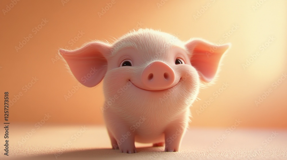 Adorable baby piglet with a cheerful and innocent smile Adorable baby piglet with a cheerful and innocent smile