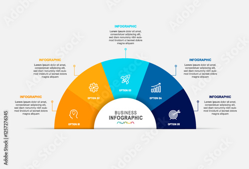 Vector infographic template. creative concept with icons and 5 options