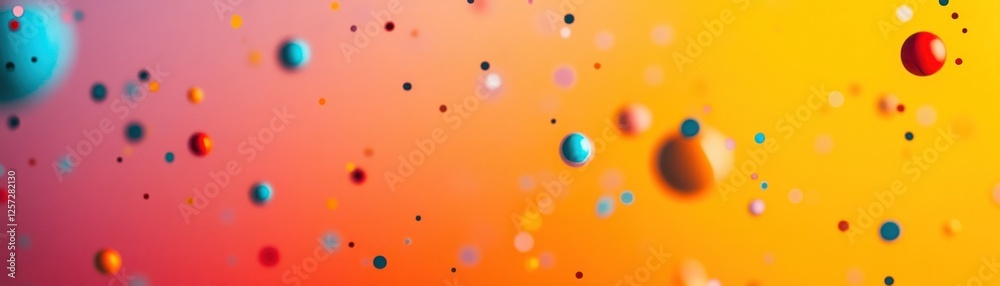An abstract composition featuring colorful spheres on a blurred gradient An abstract composition featuring colorful spheres on a blurred gradient