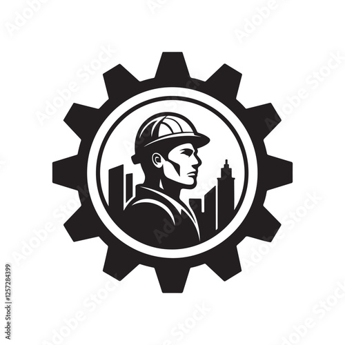 gear silhouette vector logo illustration