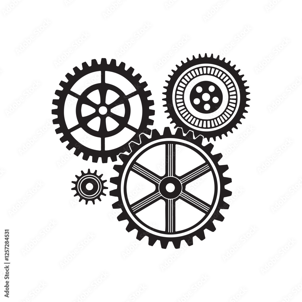 gear silhouette vector logo illustration gear silhouette vector logo illustration