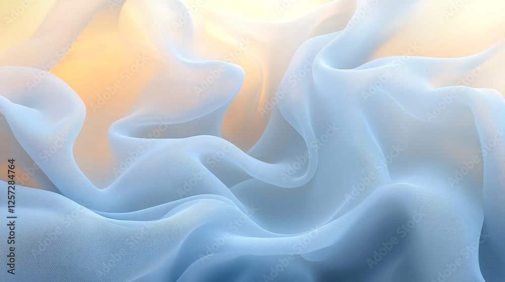 Obraz premium Abstract flowing fabric with gradient background creates a soft aesthetic
