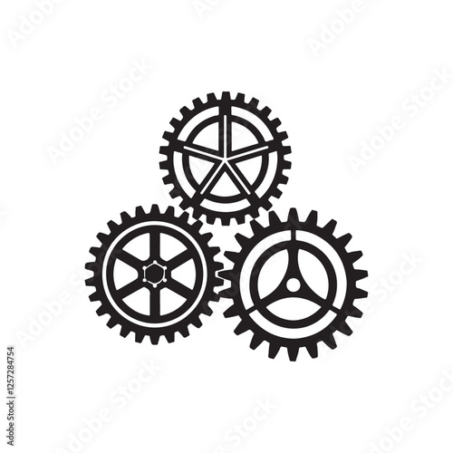 gear silhouette vector logo illustration