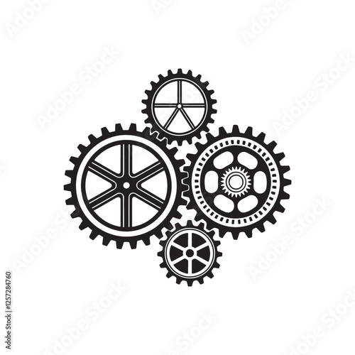 gear silhouette vector logo illustration