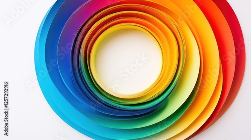 Colorful layered circular design, abstract background, for creative use photo