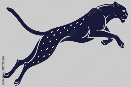 a cheetah sprinting at full speed silhouette vector design art and illustration