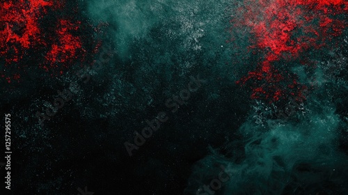 Red and teal smoke swirls, dark background, abstract art, design element
