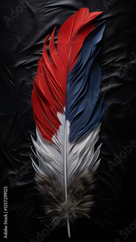 red and white feather