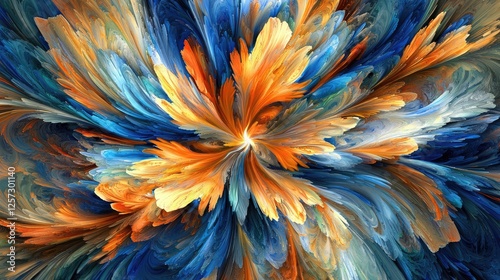 Wallpaper Mural Abstract swirling paint explosion, vibrant colors, dynamic energy, background blur, art design Torontodigital.ca