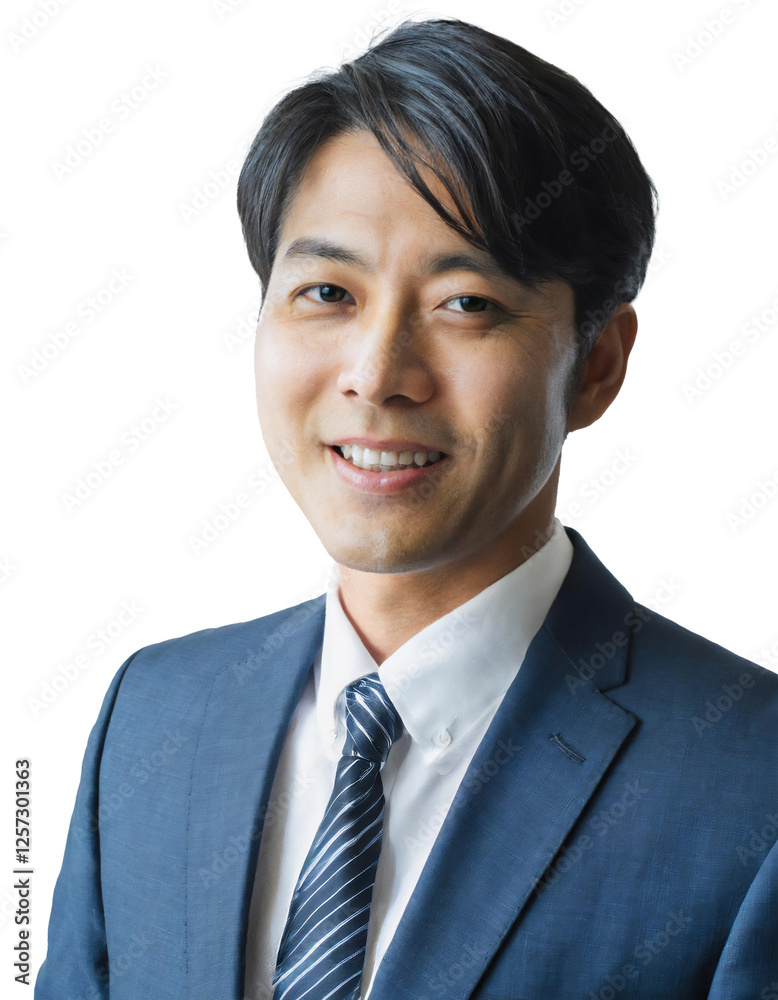 Portrait of only one Man. White Background. Portrait of only one Man. White Background.