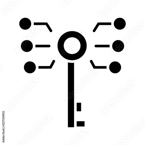 Simple Cybersecurity Glyph Icon – Secure Network Protection Symbol