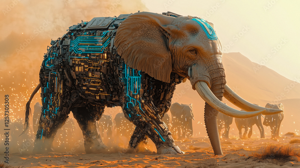 Fototapeta premium Cybernetic Elephant Genesis