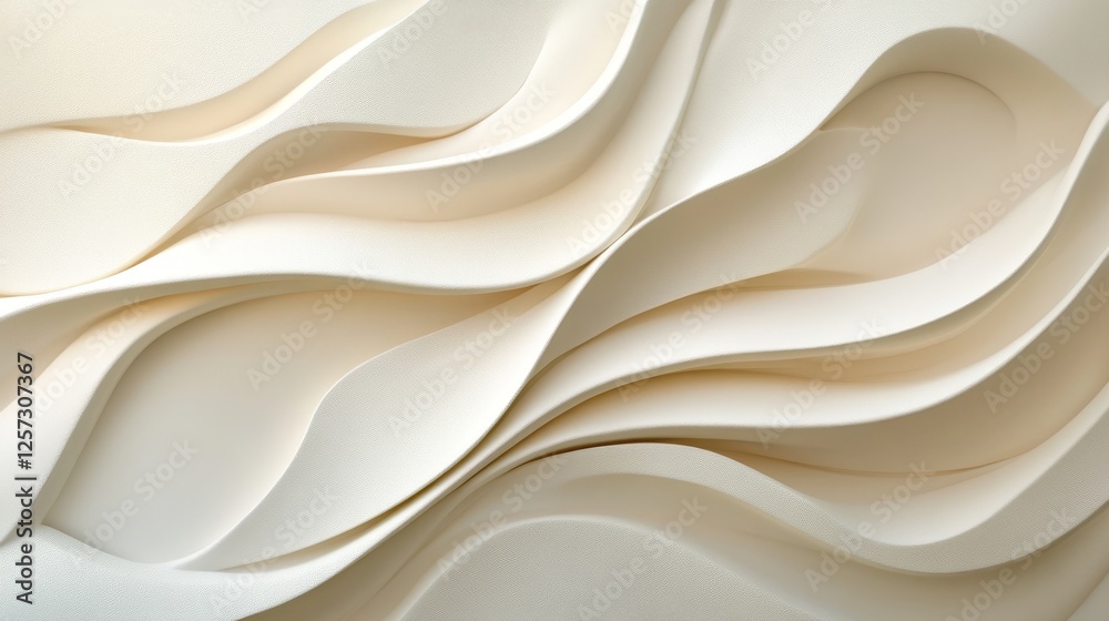 Fototapeta premium Creamy undulating layers create an abstract flowing elegant backdrop