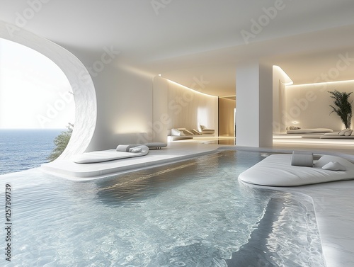 luxury hotel room with swimming pool