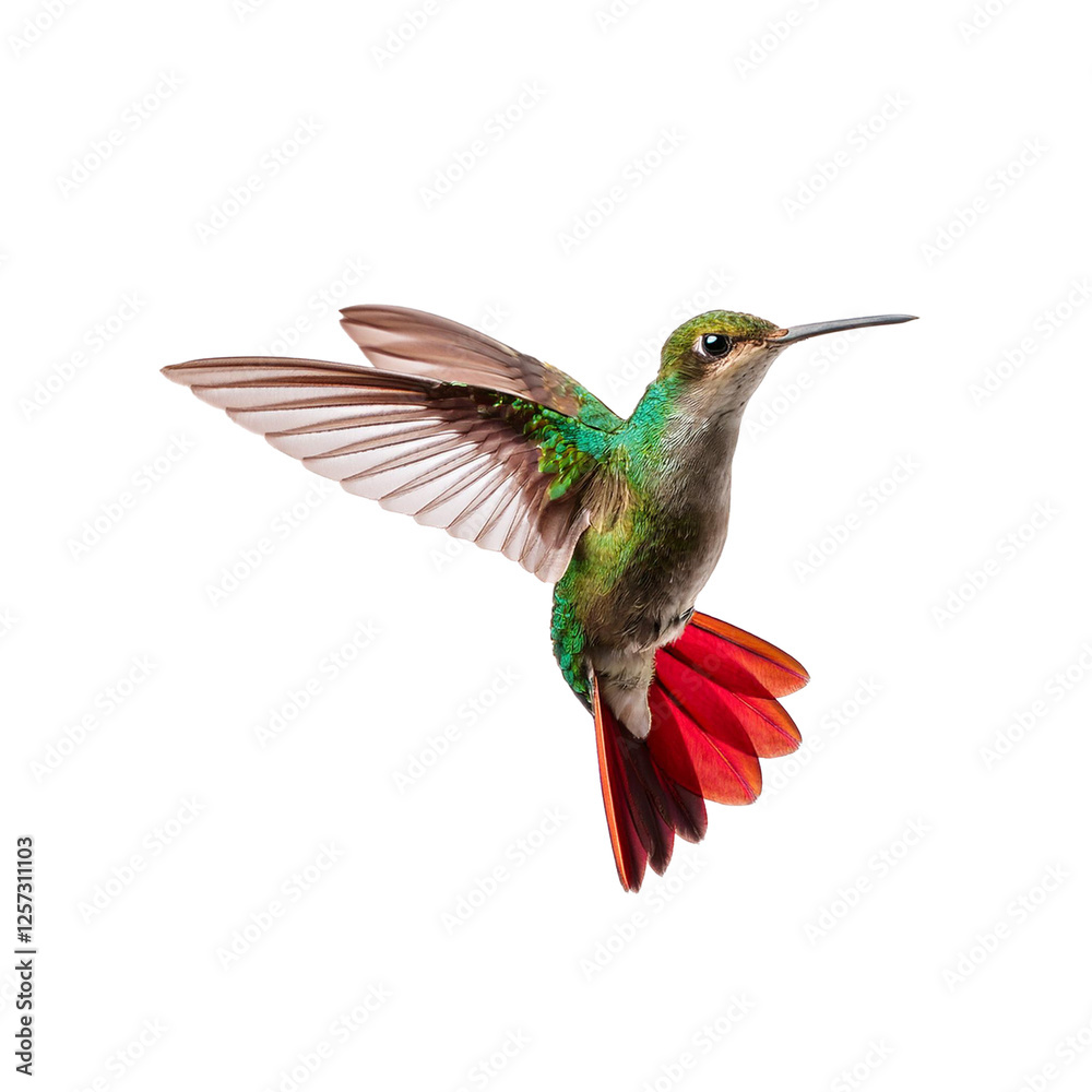 Fototapeta premium Vibrant Hummingbird in Mid-flight Action