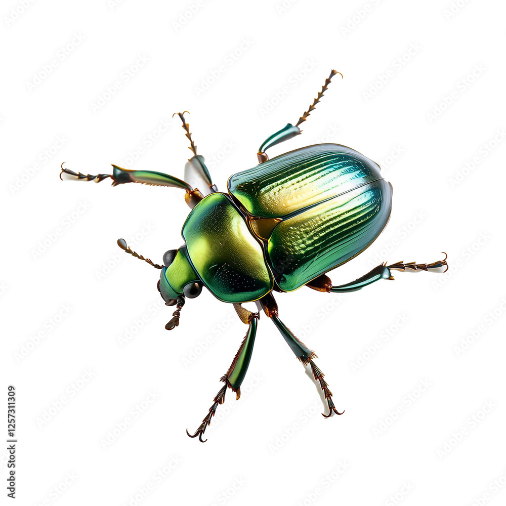 Naklejka premium Vibrant Beetle on White Background