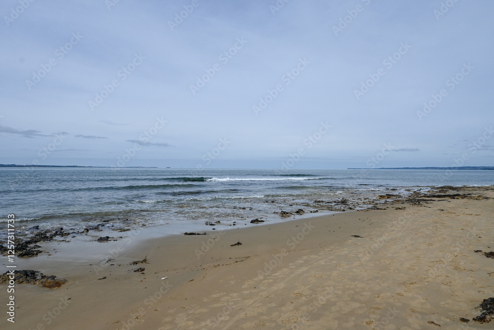 Coastline in Victoria Australia with cliffs and islands in the distance Coastline in Victoria Australia with cliffs and islands in the distance