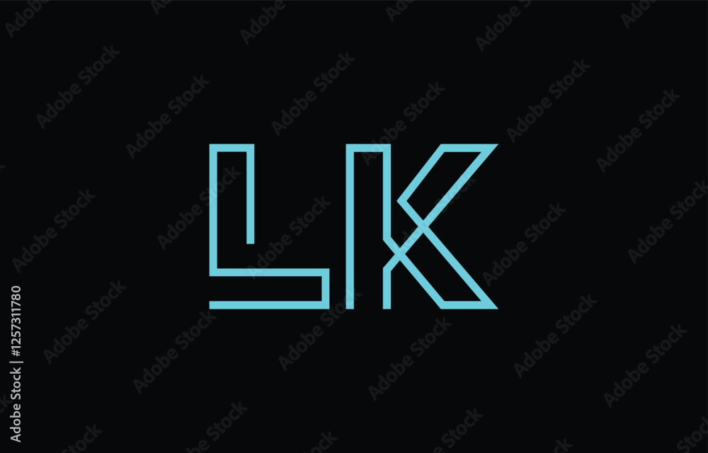 Illustration of creative typography featuring stylized letters L and K with a minimal blue color theme, suitable for branding and graphic design inspiration. Illustration of creative typography featuring stylized letters L and K with a minimal blue color theme, suitable for branding and graphic design inspiration.