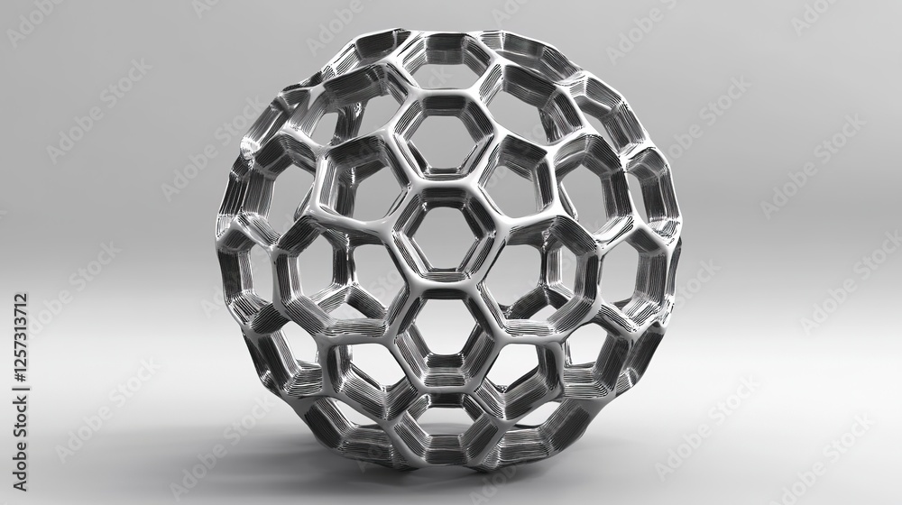 Hexagonal Abstract Sphere: 3D Rendering of a Geometric and Creative Design Hexagonal Abstract Sphere: 3D Rendering of a Geometric and Creative Design