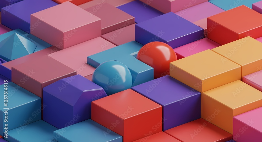 Obraz premium building blocks colorful design