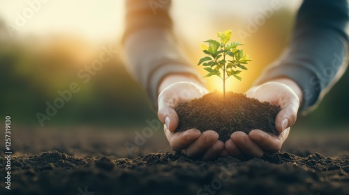 Nurturing a sustainable future a person holding a vibrant green earth outdoor photography nature close-up eco-consciousness