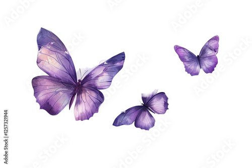 Enchanted Purple Butterflies in Flight