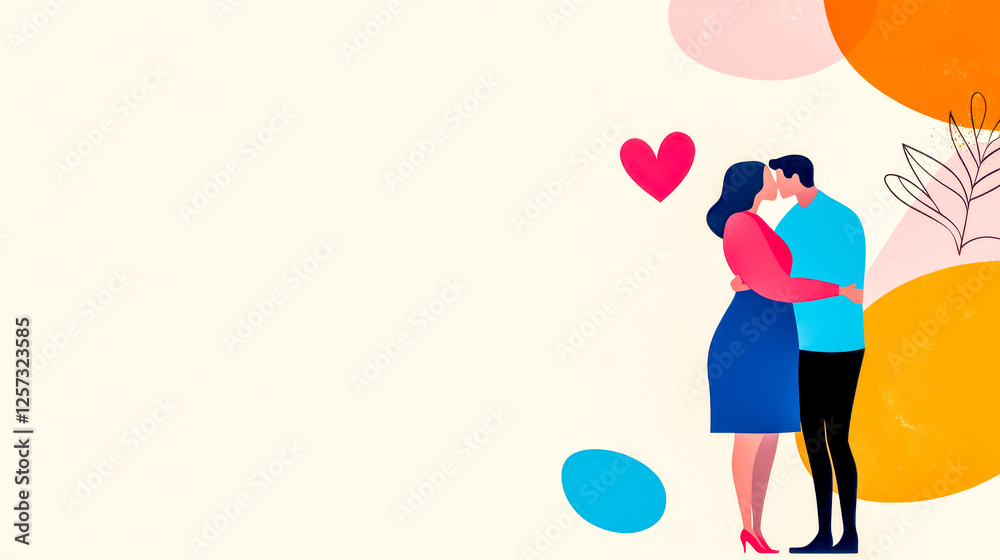 Couple kissing and embracing each other showing love and affection Couple kissing and embracing each other showing love and affection