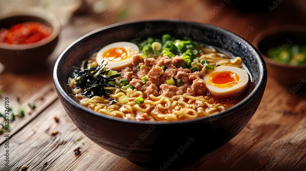 Steaming ramen bowl with intricate artistic details, suitable for restaurant decor, menu illustrations, and food-related editorial designs, classic pen-and-ink style Steaming ramen bowl with intricate artistic details, suitable for restaurant decor, menu illustrations, and food-related editorial designs, classic pen-and-ink style