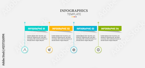 Infographics design vector and business icons with 4 options.